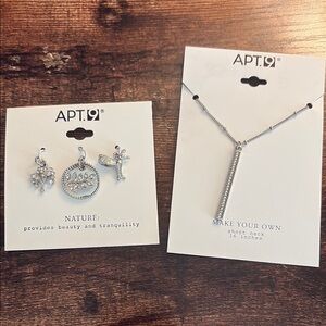 APT.9 Silver Necklace and Charm Set